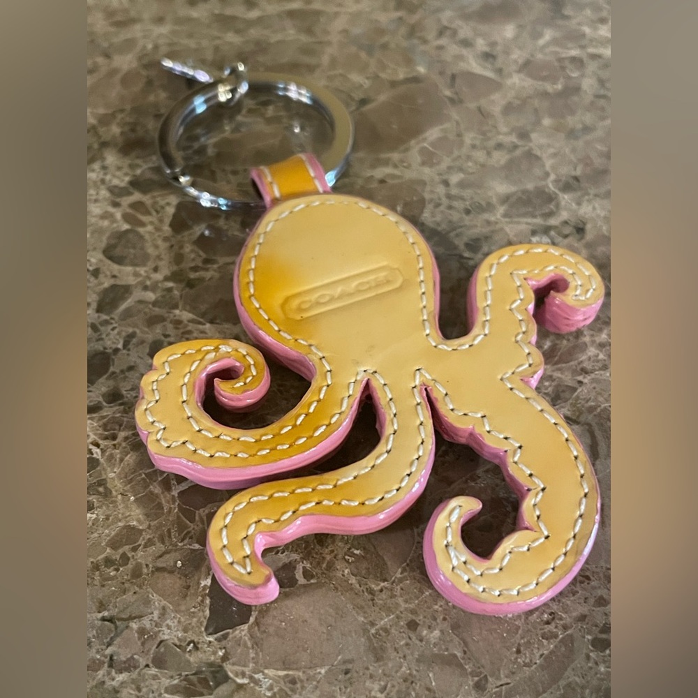 COACH Octopus Patent Leather Keychain Bag Charm - Picture 9 of 12